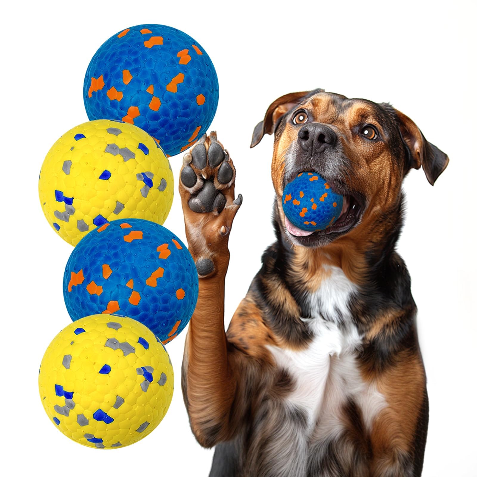 Lepawit smiley-face ball squeaky toy for playful fetch and happy chews.