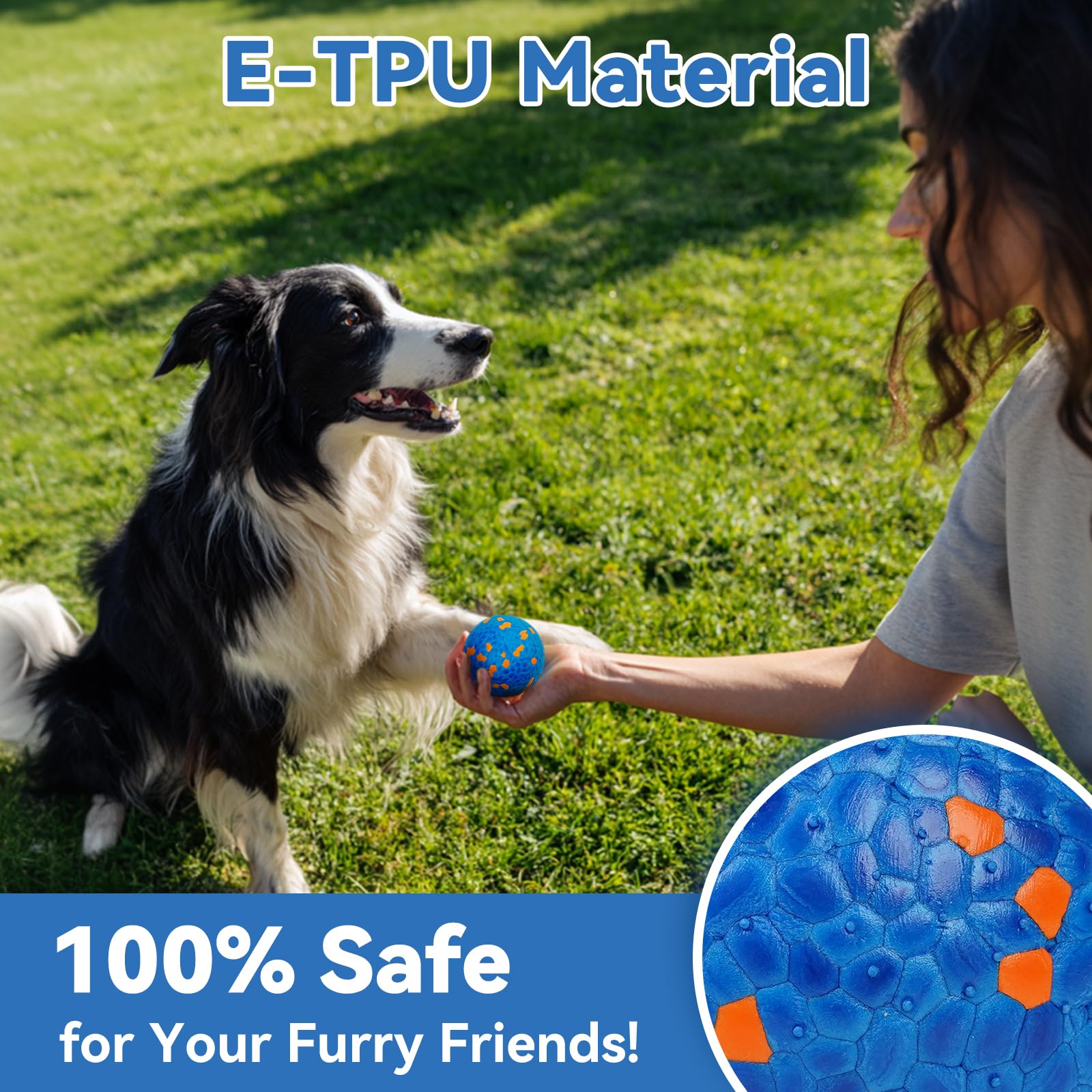 Lepawit soft-latex dog ball with raised particles for easy grip.