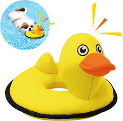 Lepawit squeaky dog toy in yellow duck for indoor fetch and interactive play.
