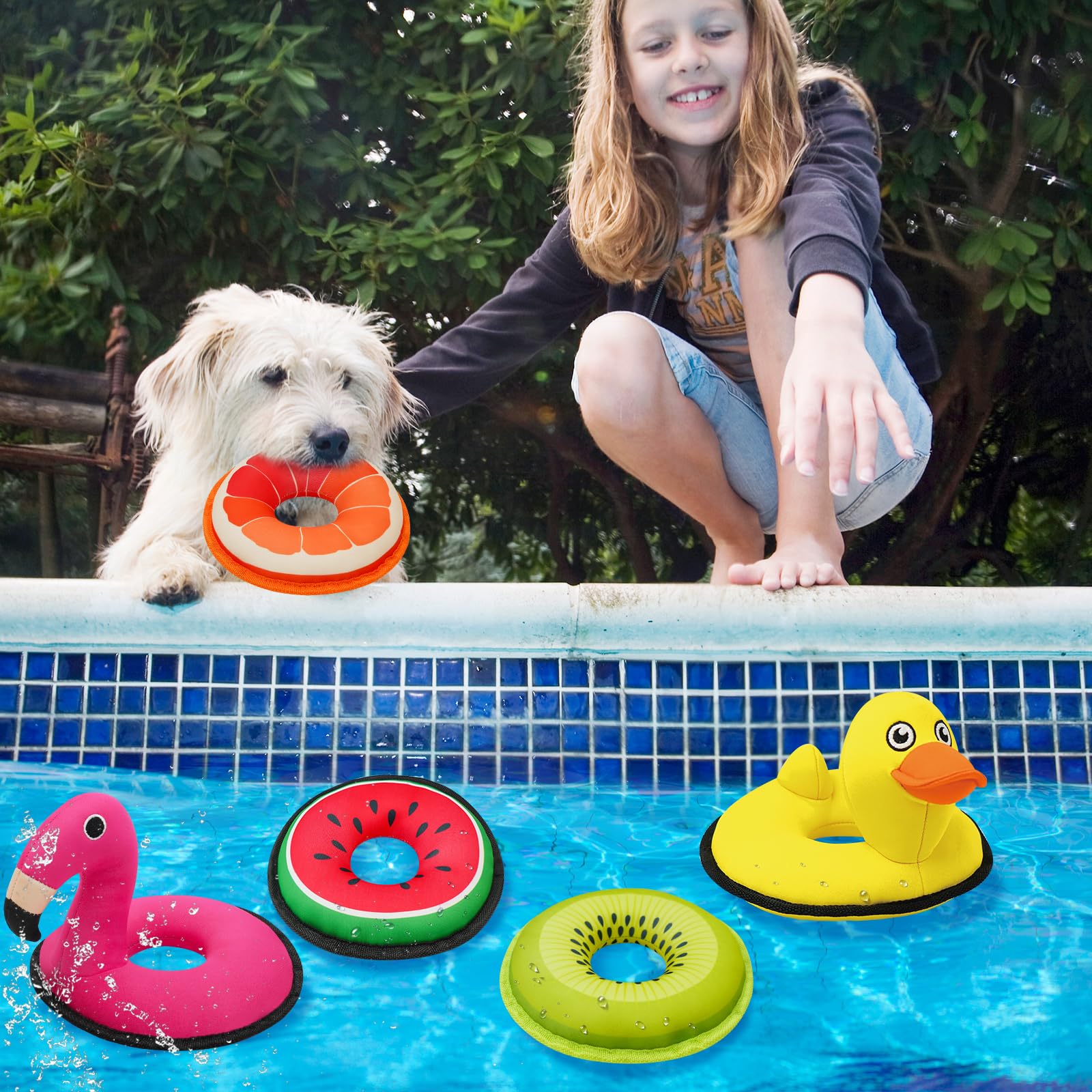 Lepawit water-play dog toy yellow duck for pool, lake, or beach adventures.