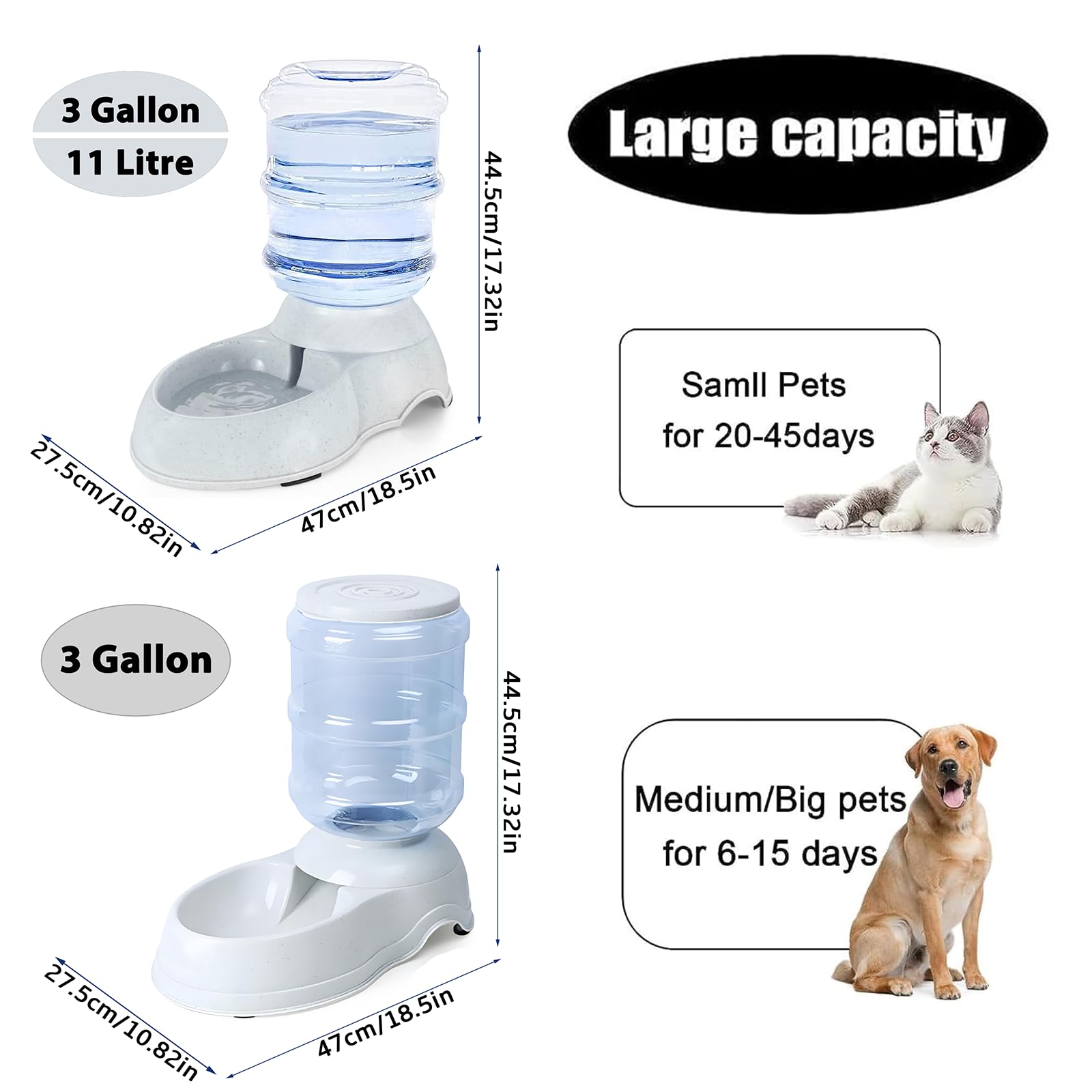 Leptzoa gravity water dispenser 3-gallon provides continuous hydration.