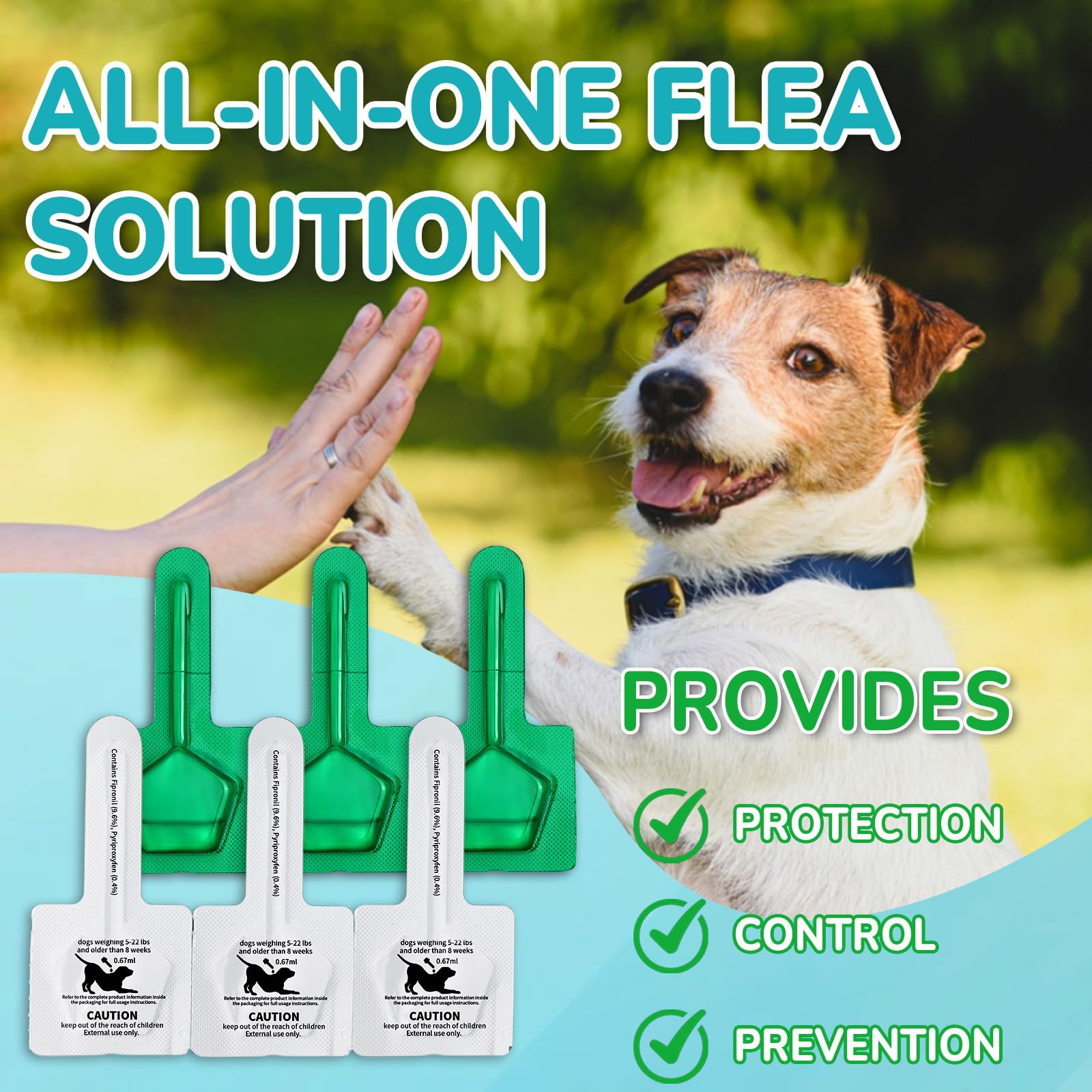Lerqua life-cycle action repels flea eggs and larvae to curb pest reproduction.