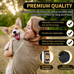 Lerqua black adjustable dog collar for a comfortable, stylish fit.