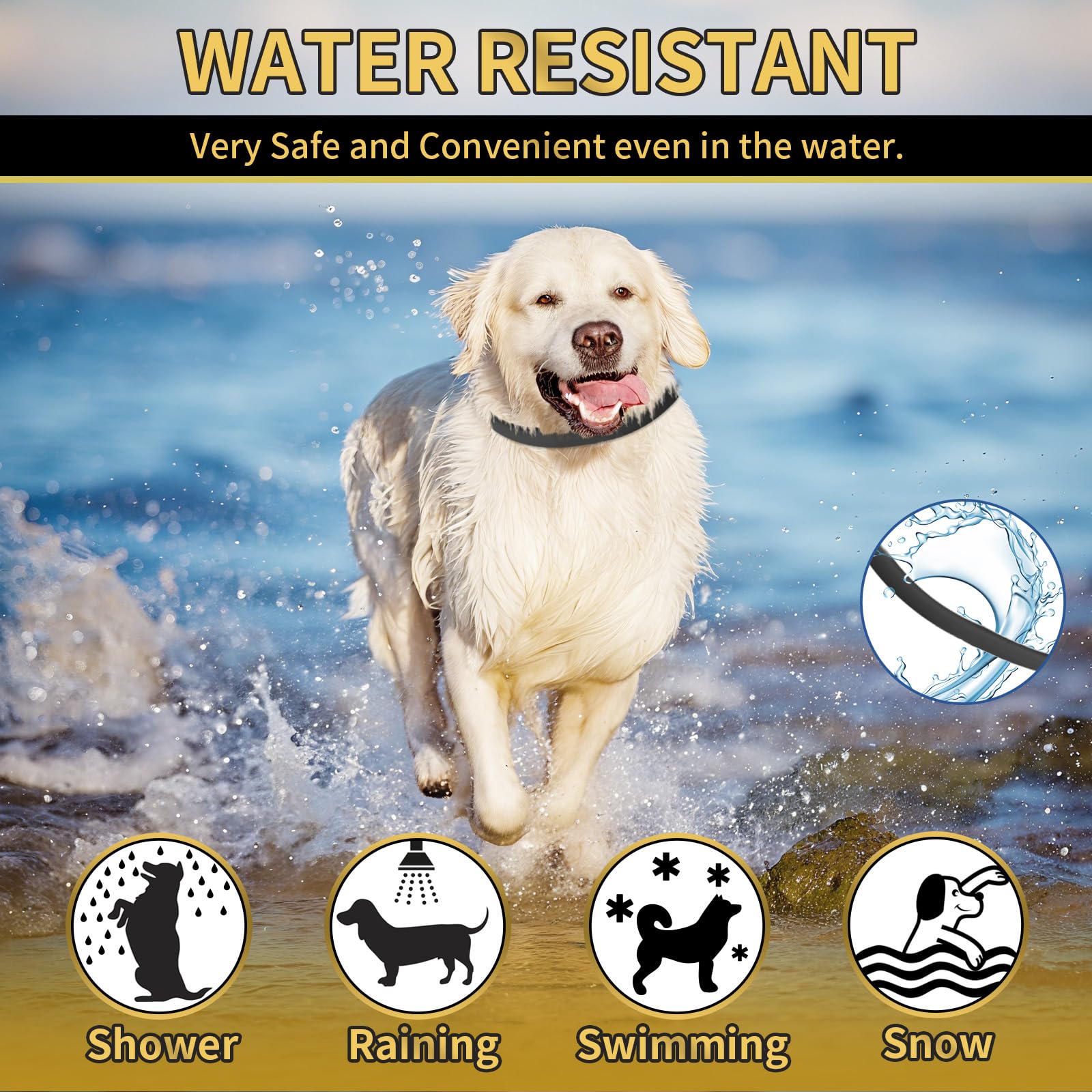 Lerqua flea collar is water-resistant for rainy days and baths.