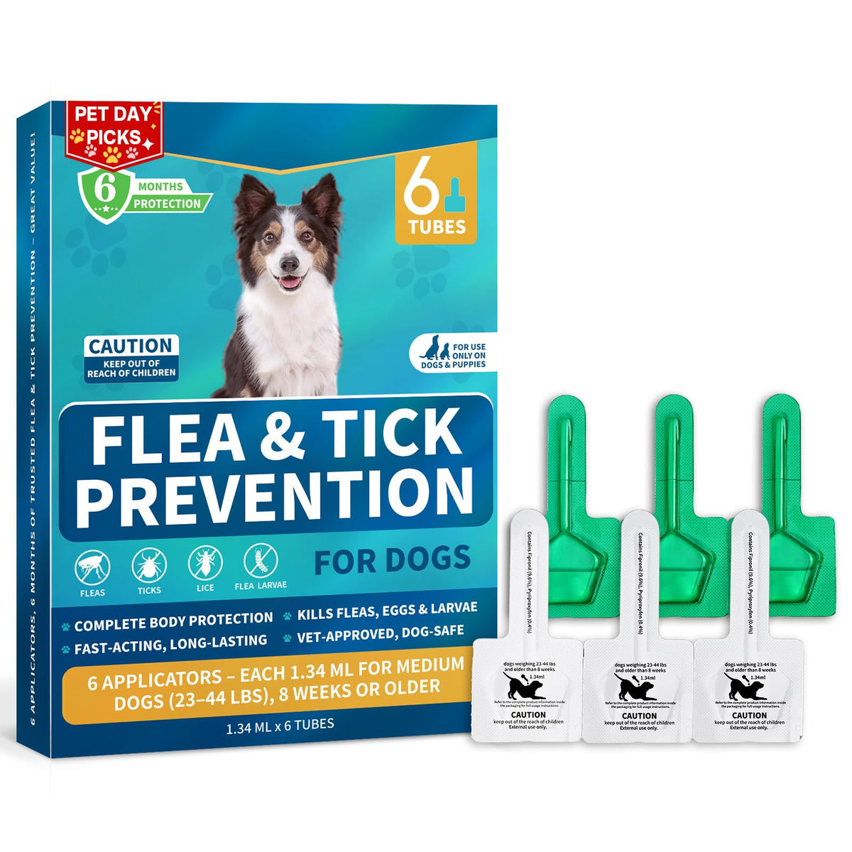 Lerqua flea-tick drops on a dog's neck for easy protection