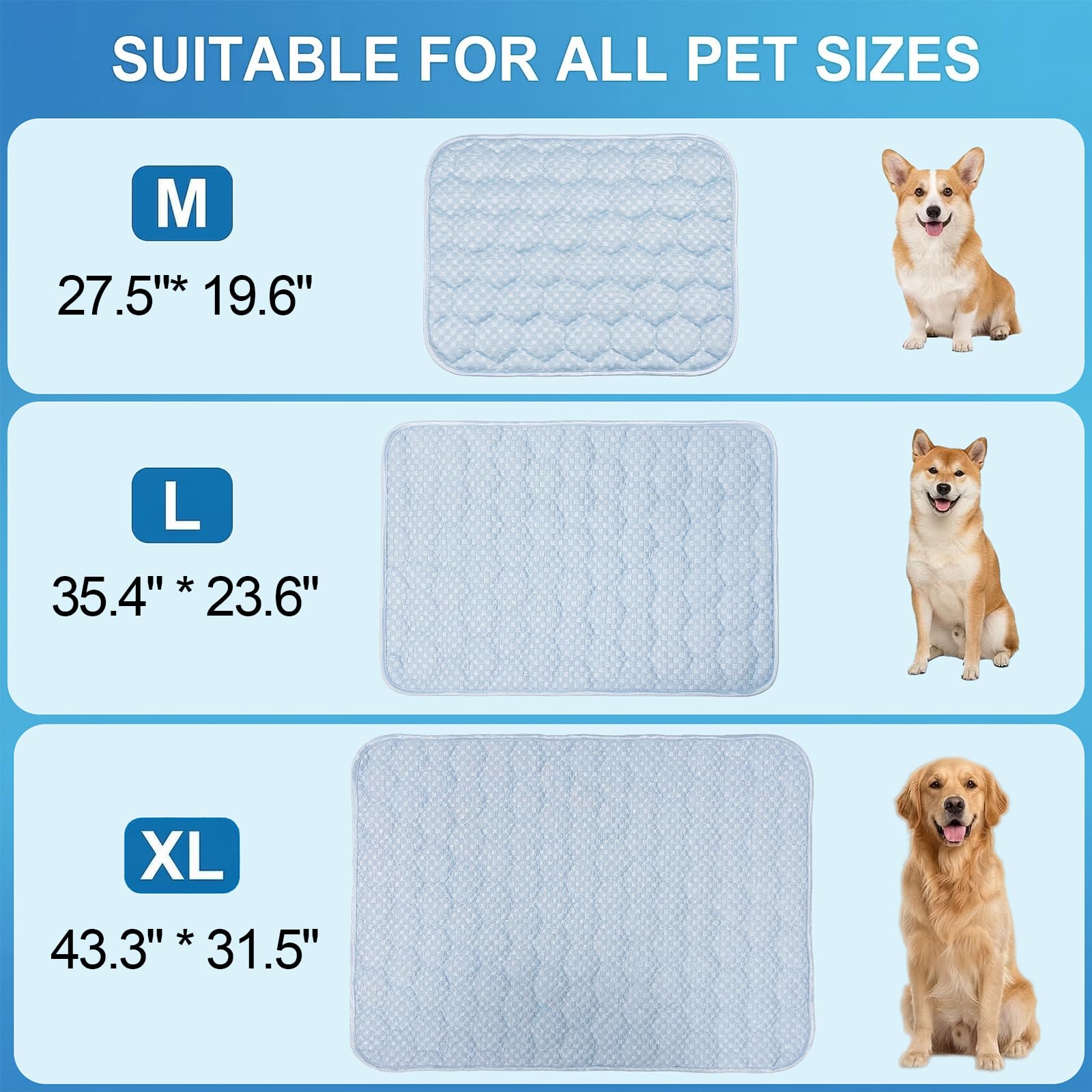 Lesguyor all-season cooling mat with dual sides for year-round use