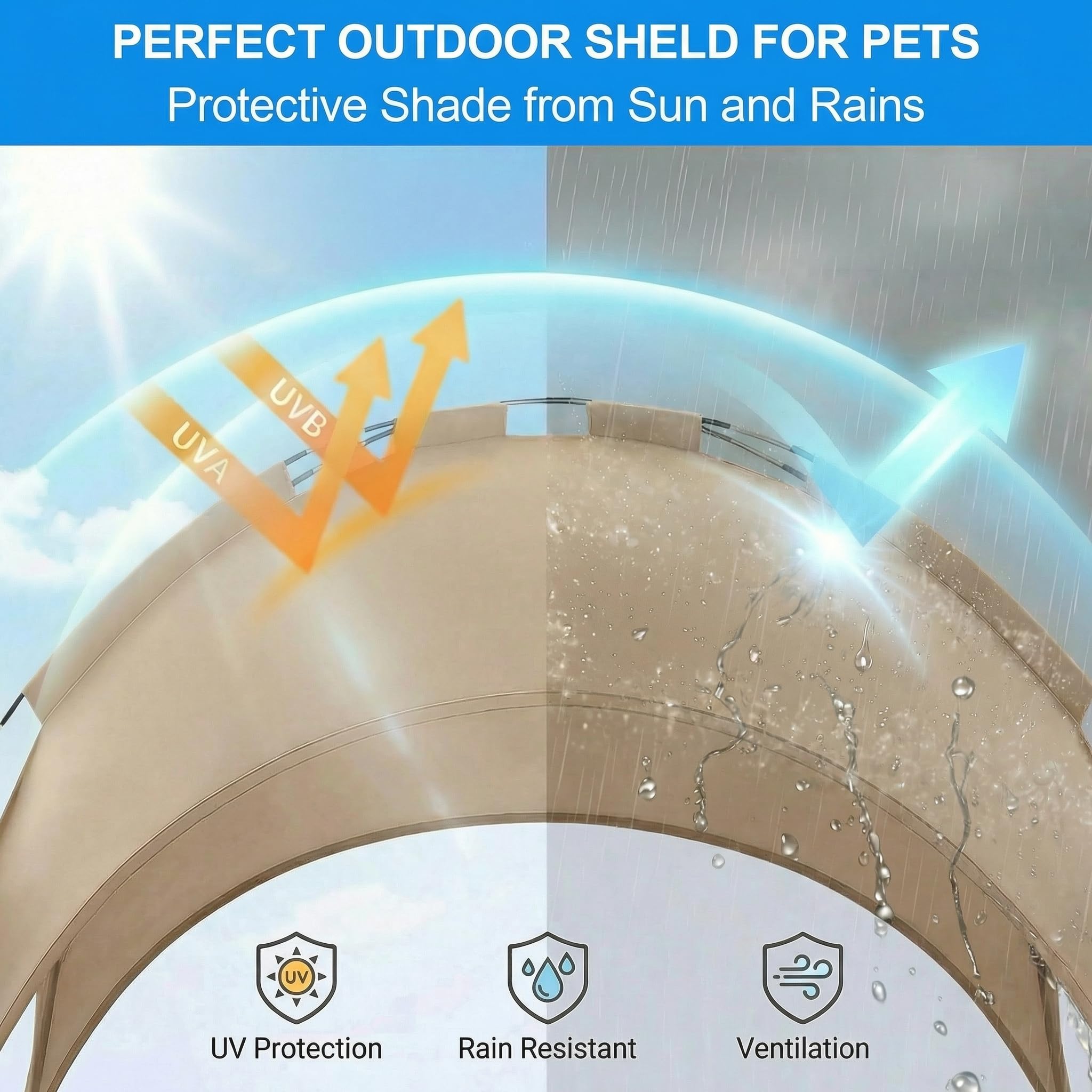 Lesguyor breathable mesh cot keeps air flowing for a comfy, rested pet outdoors.
