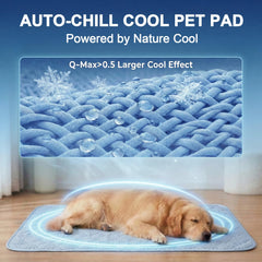 Lesguyor dog cooling mat in crate pad setup for restful naps