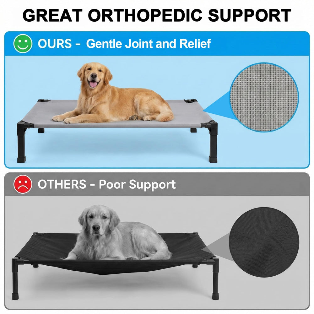 Lesguyor elevated dog bed durable metal frame for versatile use