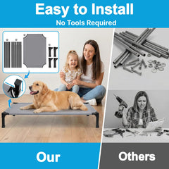 Lesguyor elevated dog bed with non-slip feet for stable placement