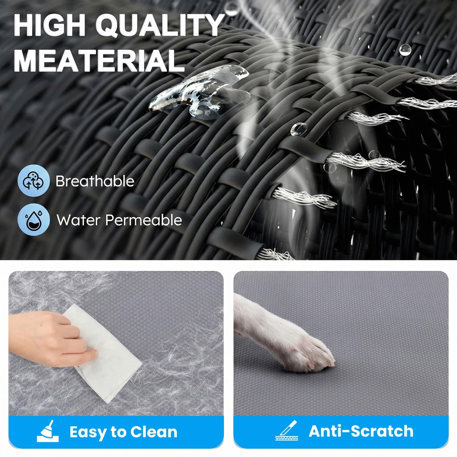 Lesguyor elevated dog bed with waterproof fabric for easy cleaning