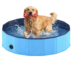 Lesguyor foldable dog pool outdoors for cooling pets efficiently.