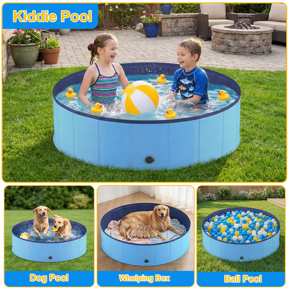 Lesguyor foldable dog pool anti-slip bottom for safer play