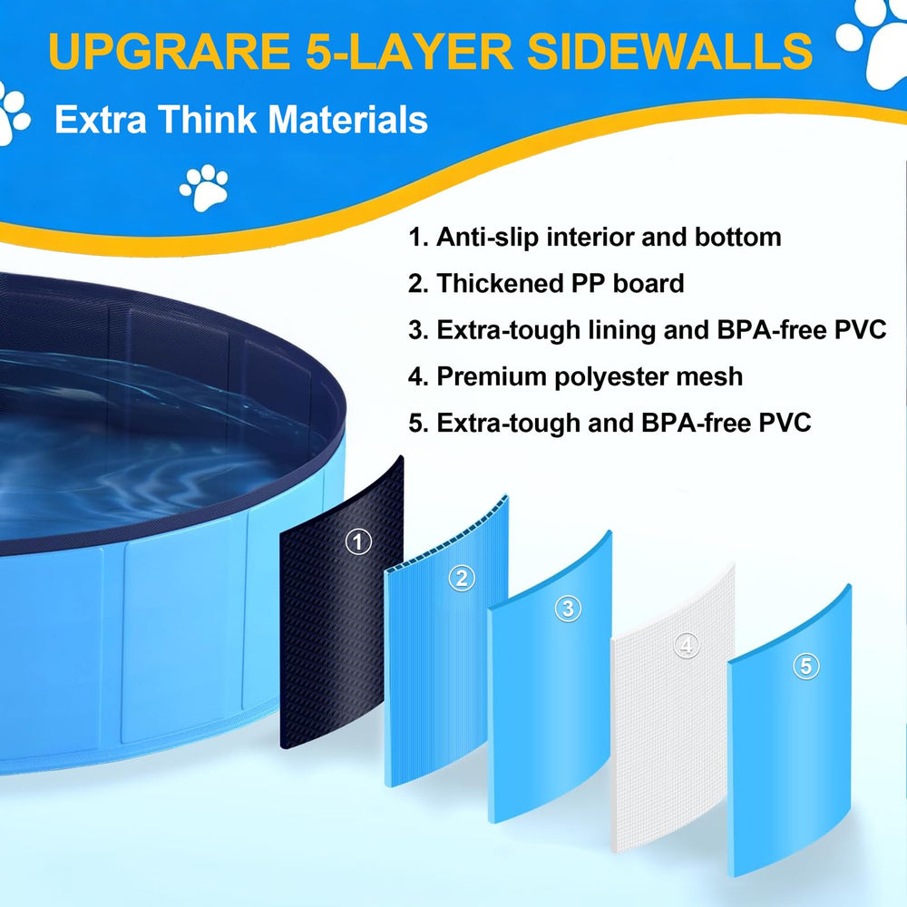 Lesguyor foldable dog pool collapsed for compact storage