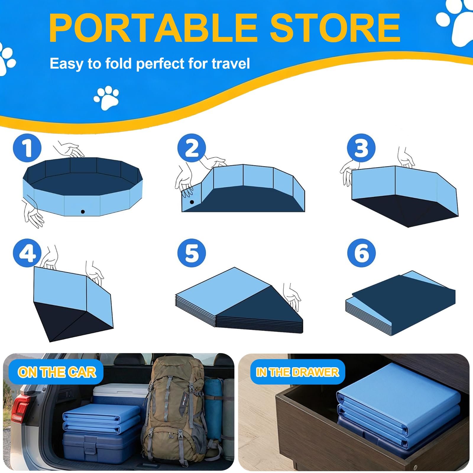 Lesguyor portable wading pool ideal for backyards and trips.