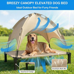 Lesguyor removable sun shade canopy shields your dog from sun while resting.