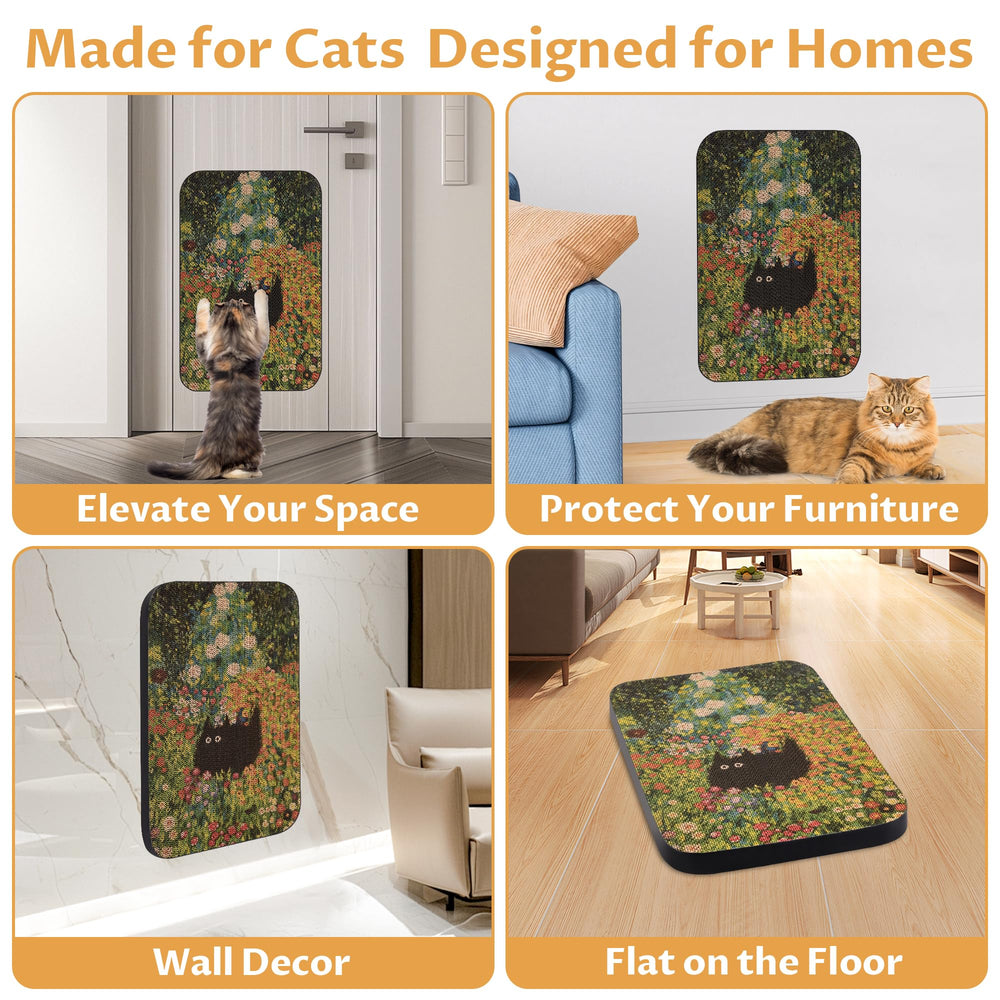 LESISSMER Art Cat Scratcher Flower Garden design decorates walls and entertains.