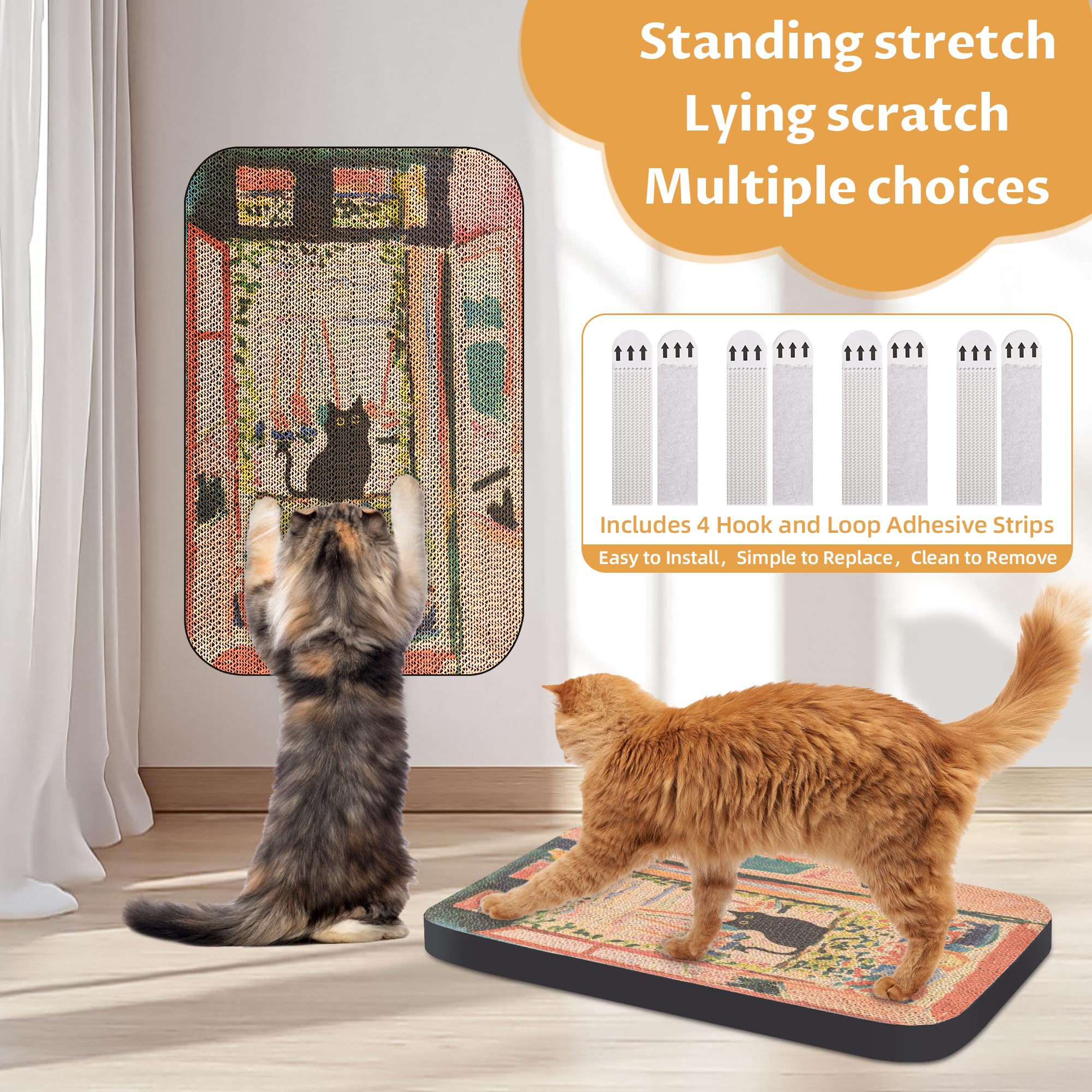 Lesissmer Art Cat Scratcher print design adds stylish indoor appeal