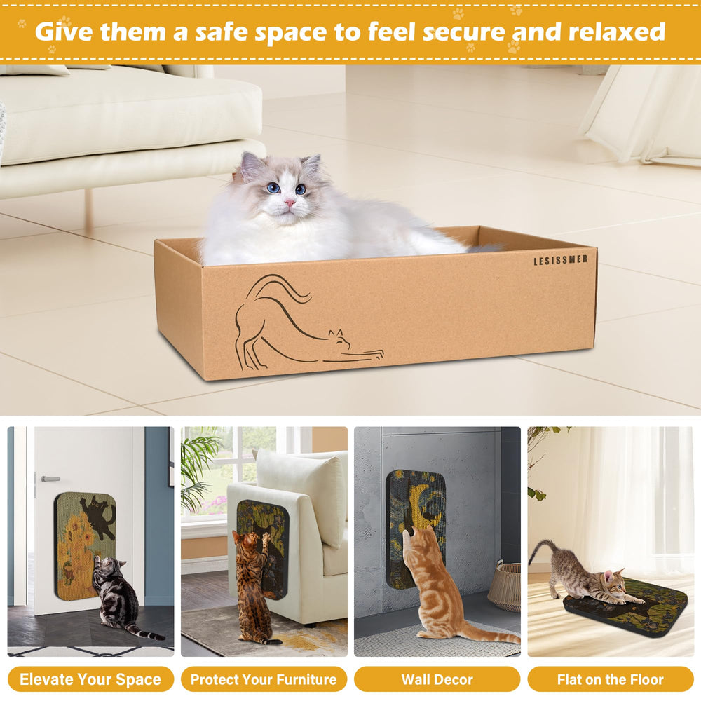 Lesissmer durable cardboard surface provides satisfying scratching texture