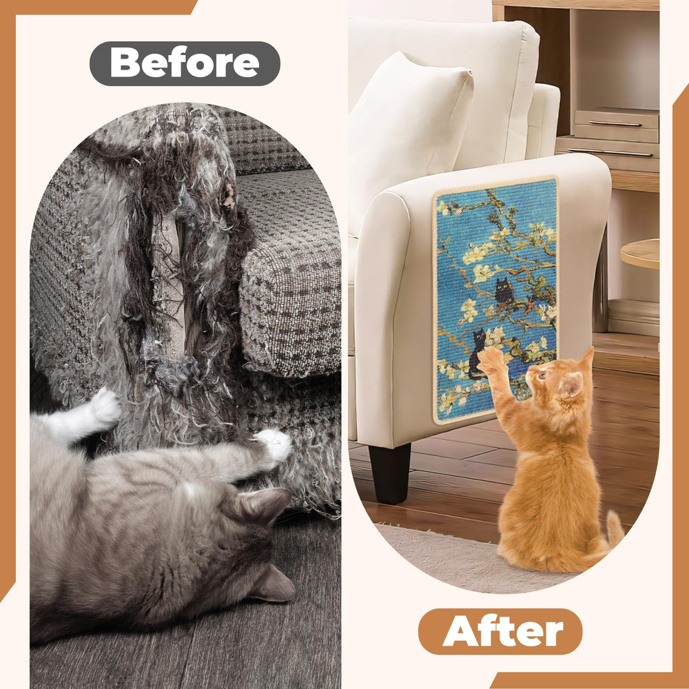 lesissmer sisal cat scratcher mat anti-slip-back ensures stable placement during play
