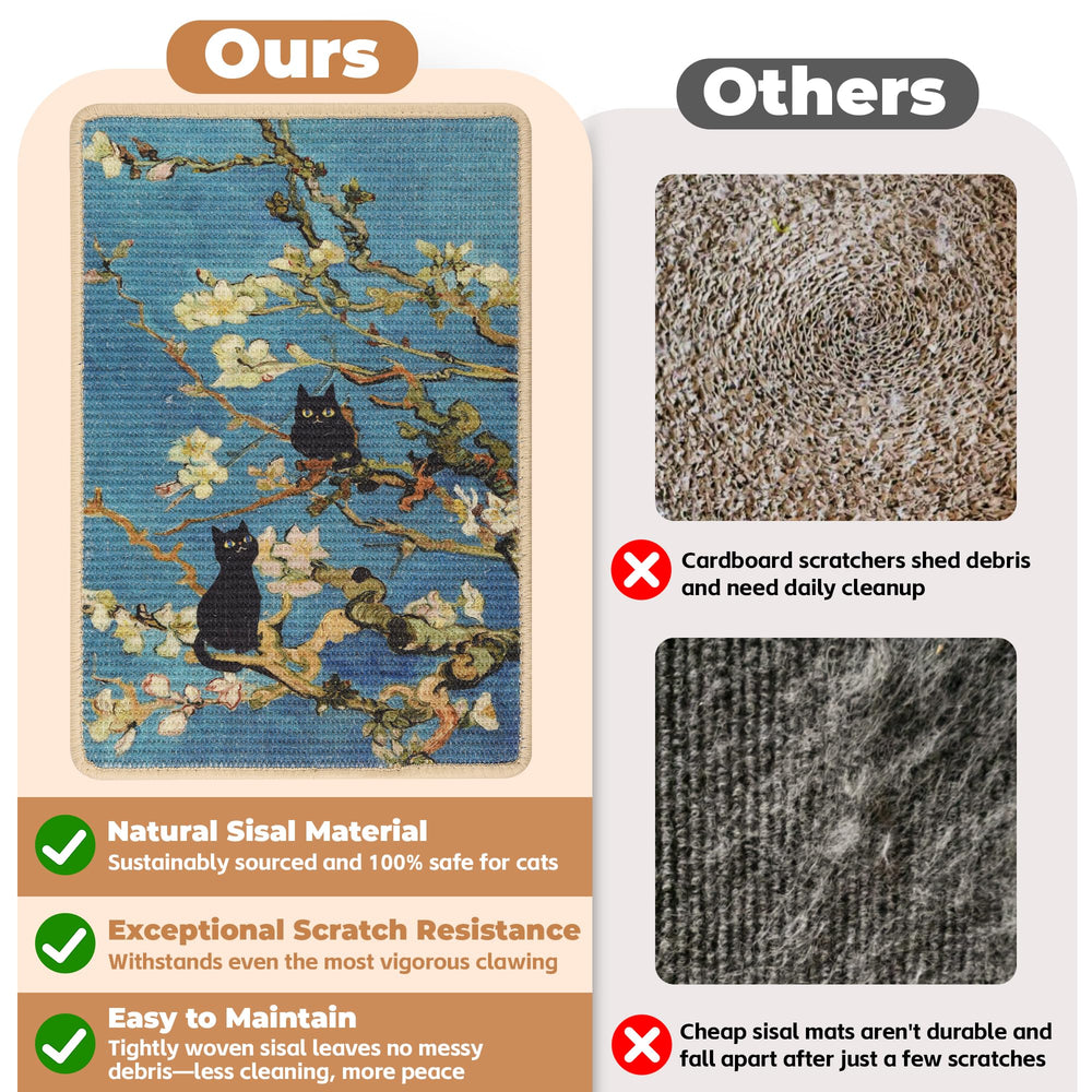 lesissmer sisal cat scratcher mat carpet-protection keeps carpets scratch-free