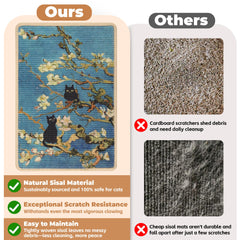 lesissmer sisal cat scratcher mat carpet-protection keeps carpets scratch-free