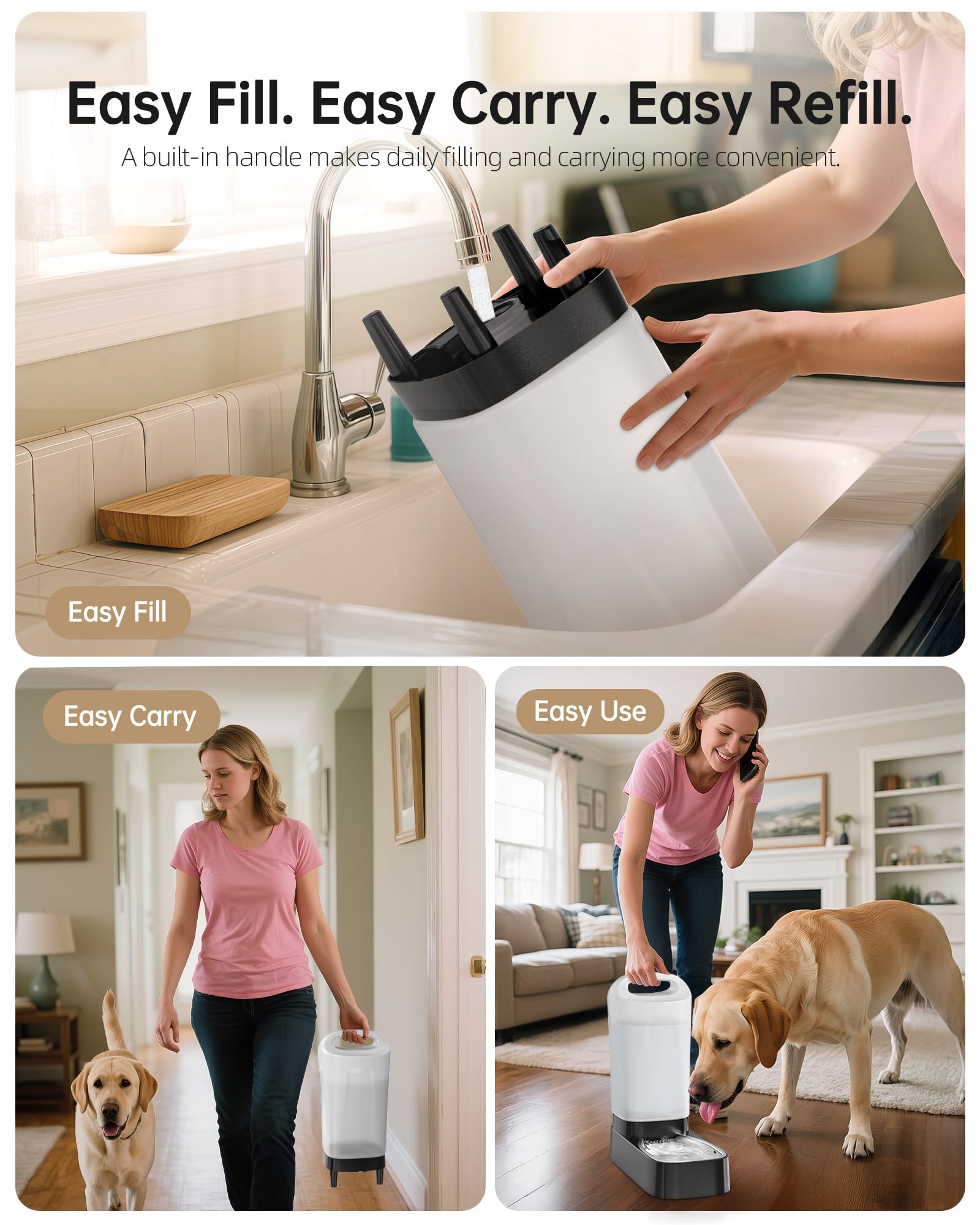 Lesotc 6-layer filtration keeps drinking water cleaner for pets.