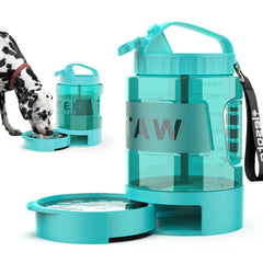 Lesotc 77oz portable dog water bottle with pull-out bowl for easy on-the-go hydration.