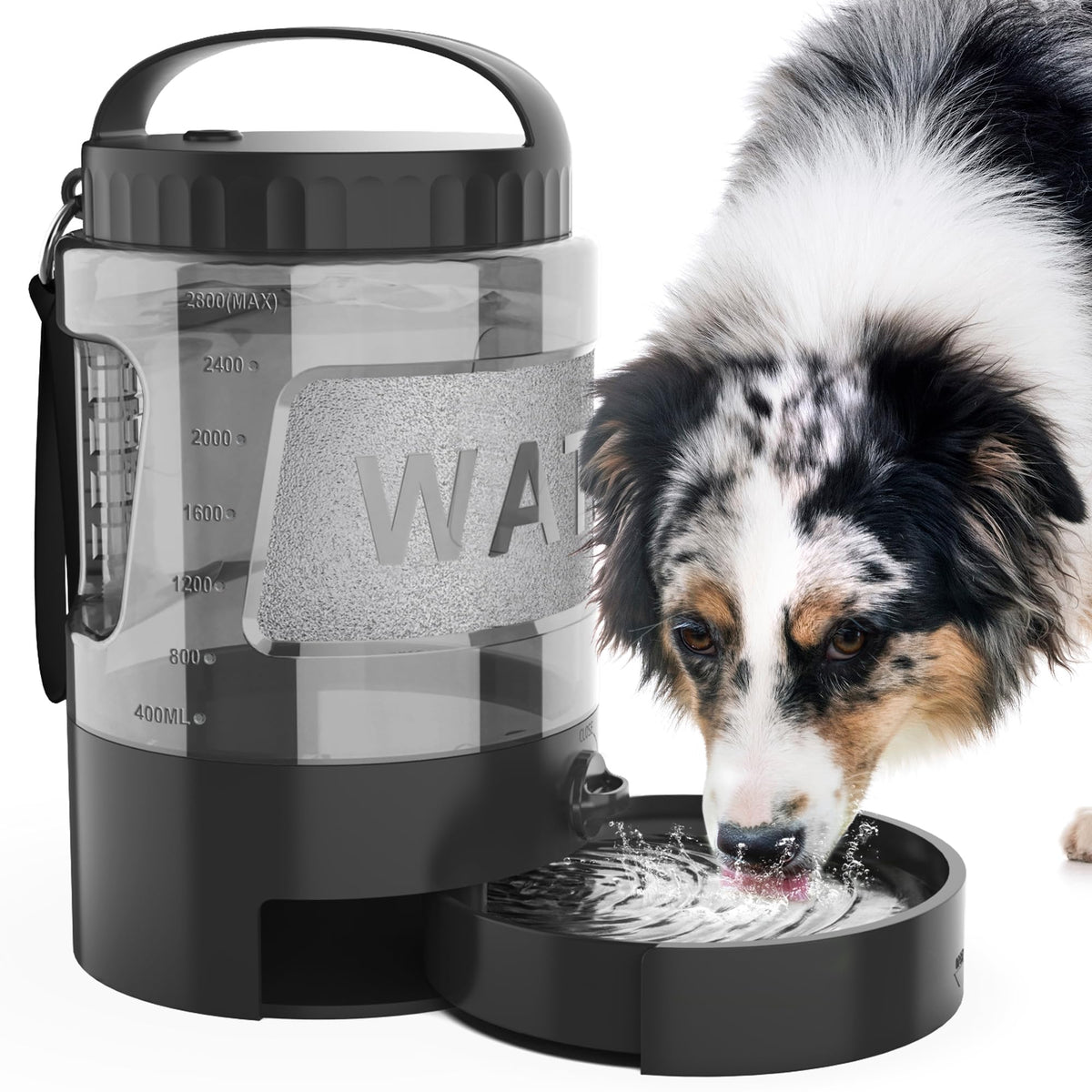 Lesotc 95oz dog water bottle dispenser for long outdoor adventures keeping pets hydrated.