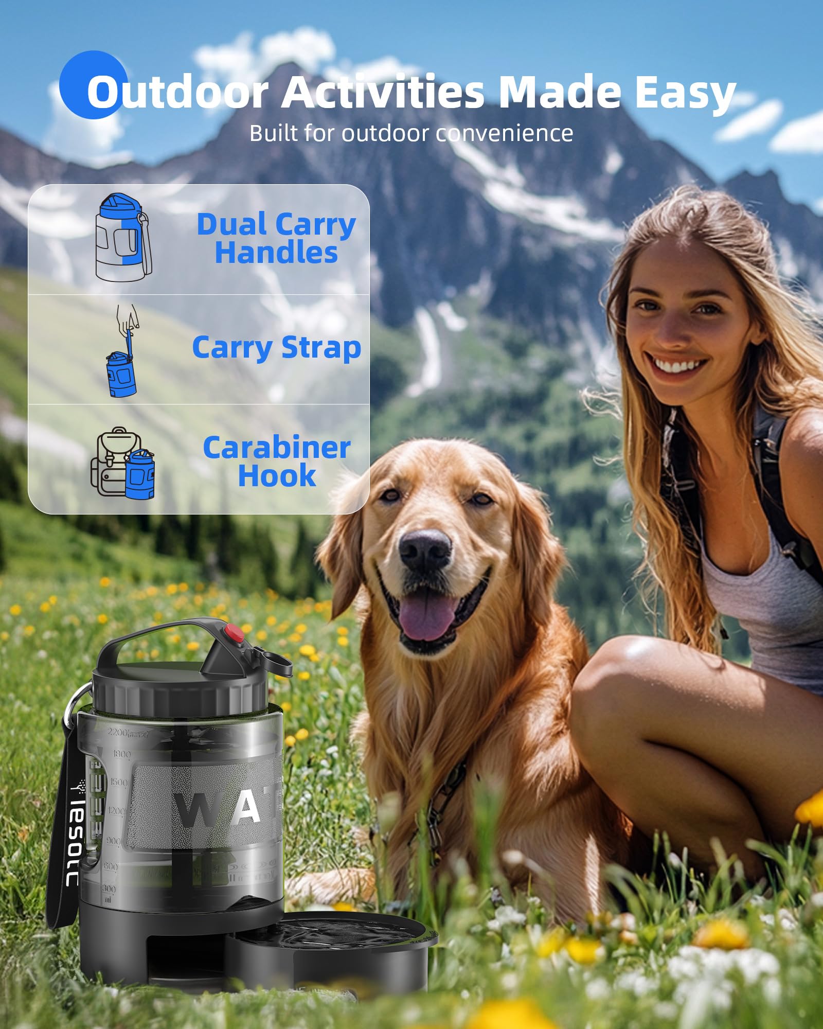 BPA-free ABS material ensures safe pet drinking