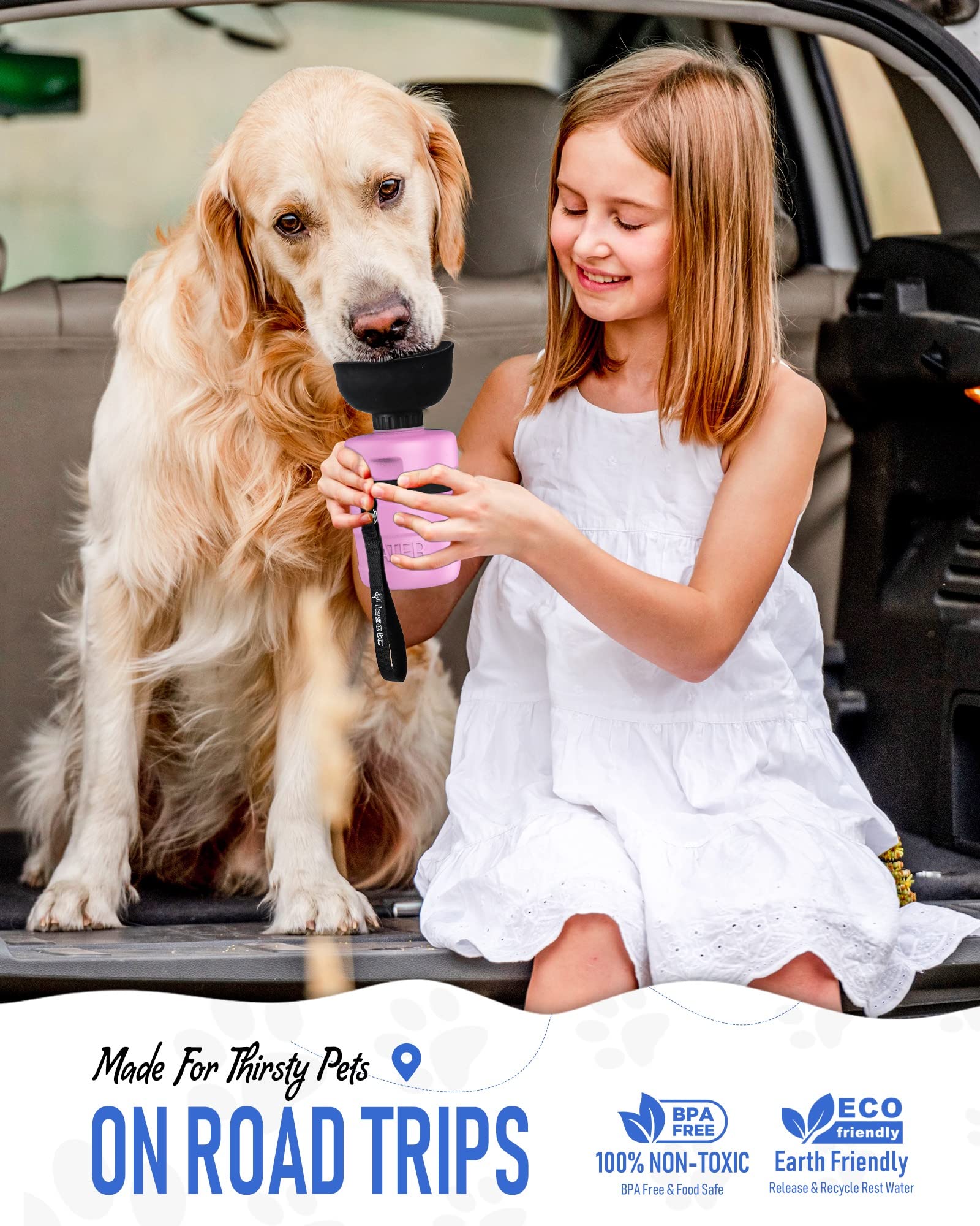 Lesotc compact lightweight dog bottle ideal for hiking.