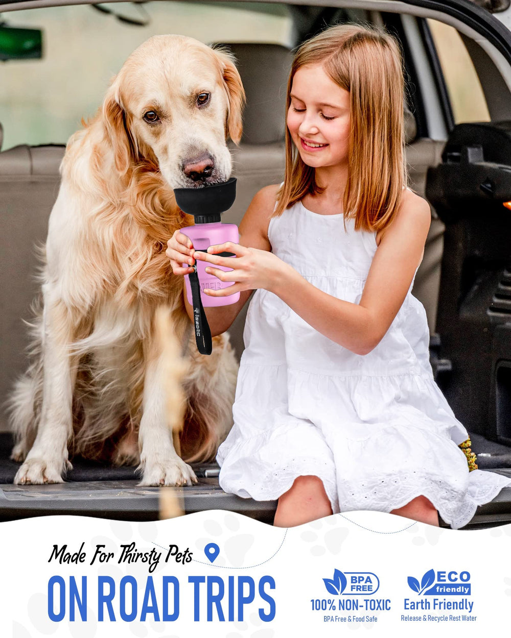 Lesotc compact lightweight dog bottle ideal for hiking.
