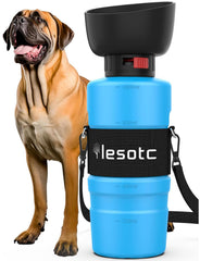 Lesotc dog water bottle with 35oz capacity for long walks and hikes