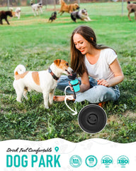 Lesotc dog bottle with extension strap for easy carrying.