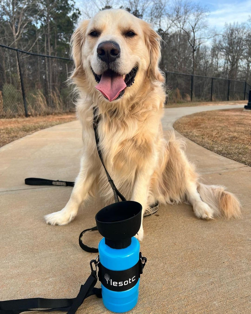 Lesotc dog water bottle supports adding ice or warm water for comfort.