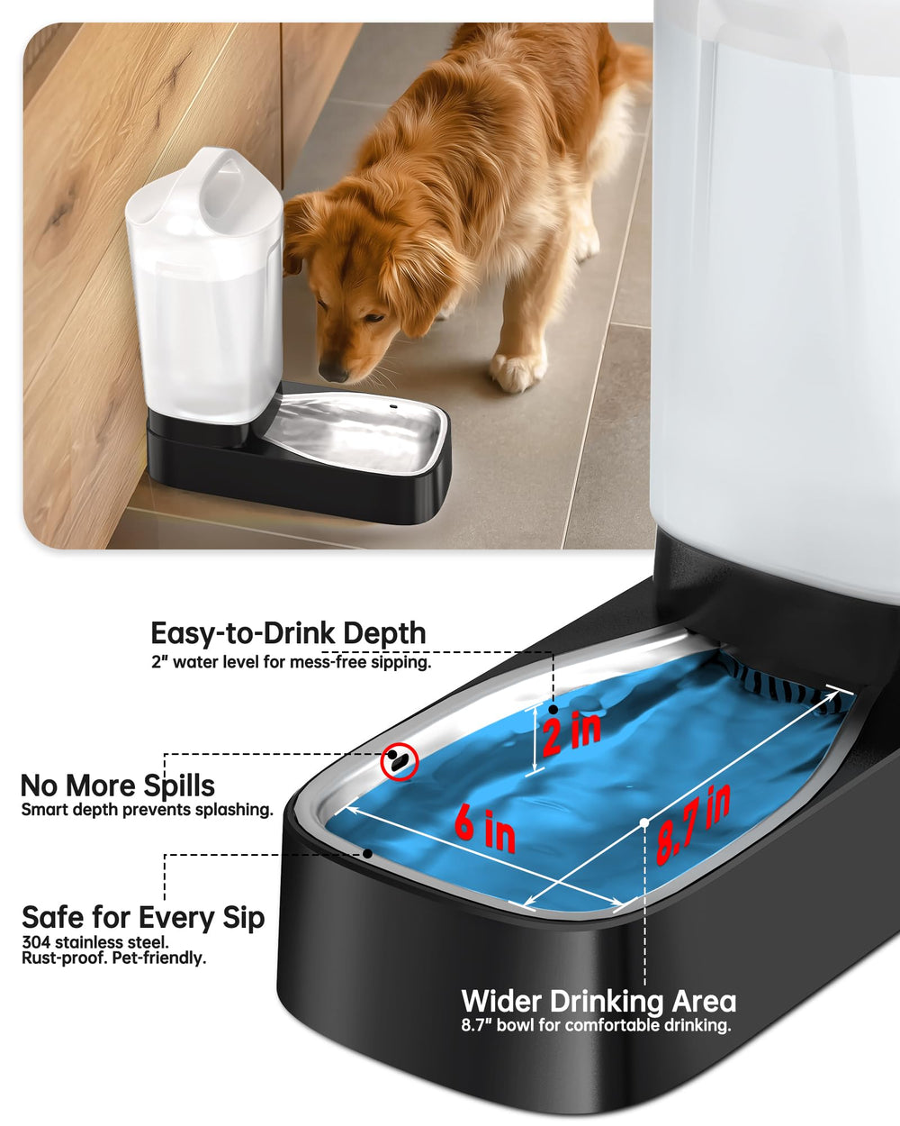 Lesotc gravity-fed system suits multi-pet homes needing reliable hydration.