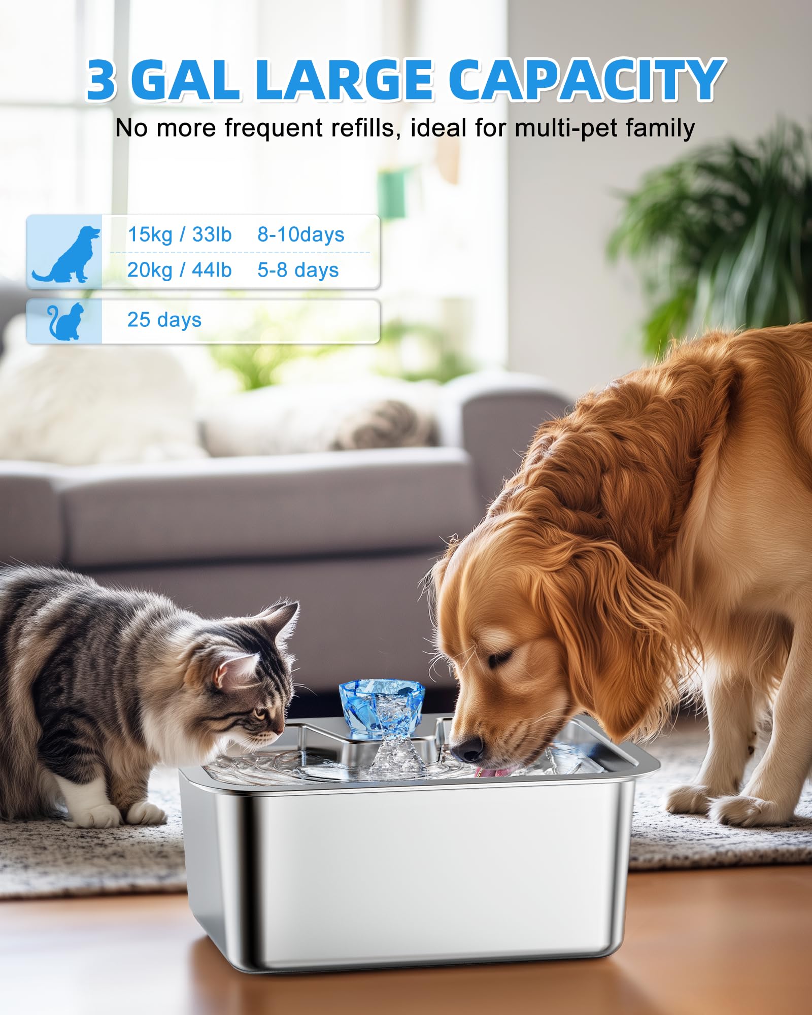 Lesotc stainless steel fountain stays clean and easy to maintain