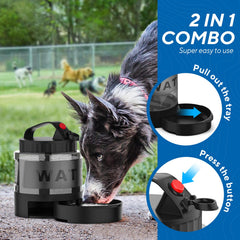 Lesotc two-in-one design with integrated bowl for quick hydration on outings