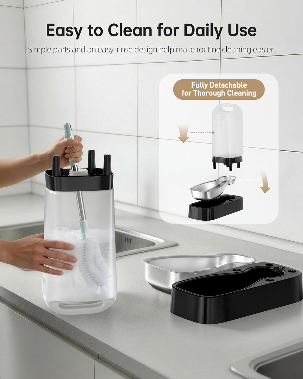 Lesotc visible water level tank lets you monitor supply at a glance.