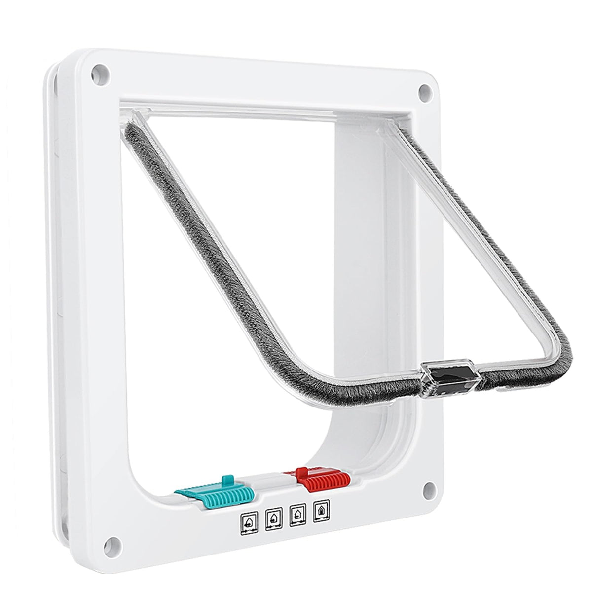 Lessmon cat door for windows with large front view showing easy pet access.