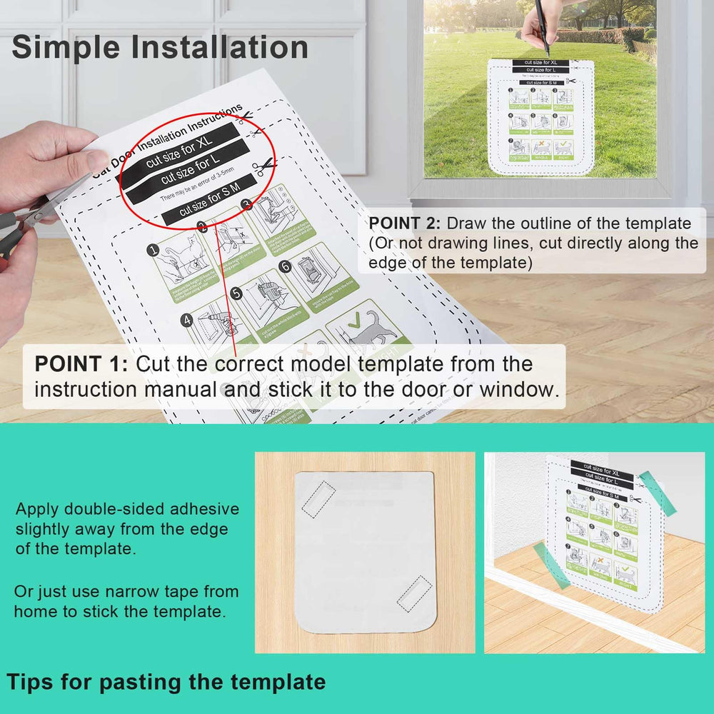 Lessmon installation kit with template and screws enables quick setup.