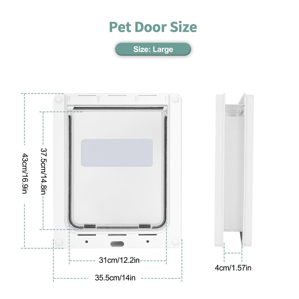 Lessmon Large Doggie Door weatherproof seals protect against rain and wind.