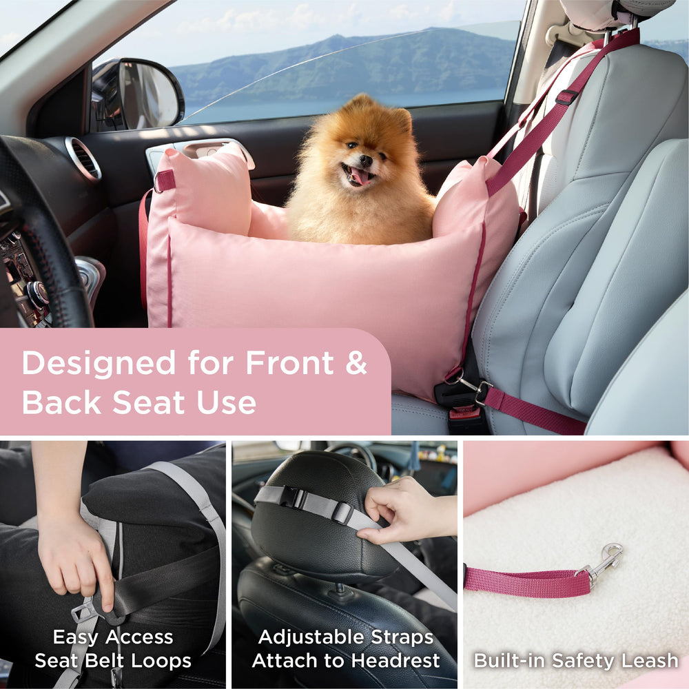 Storage pocket design keeps treats and leashes within reach.