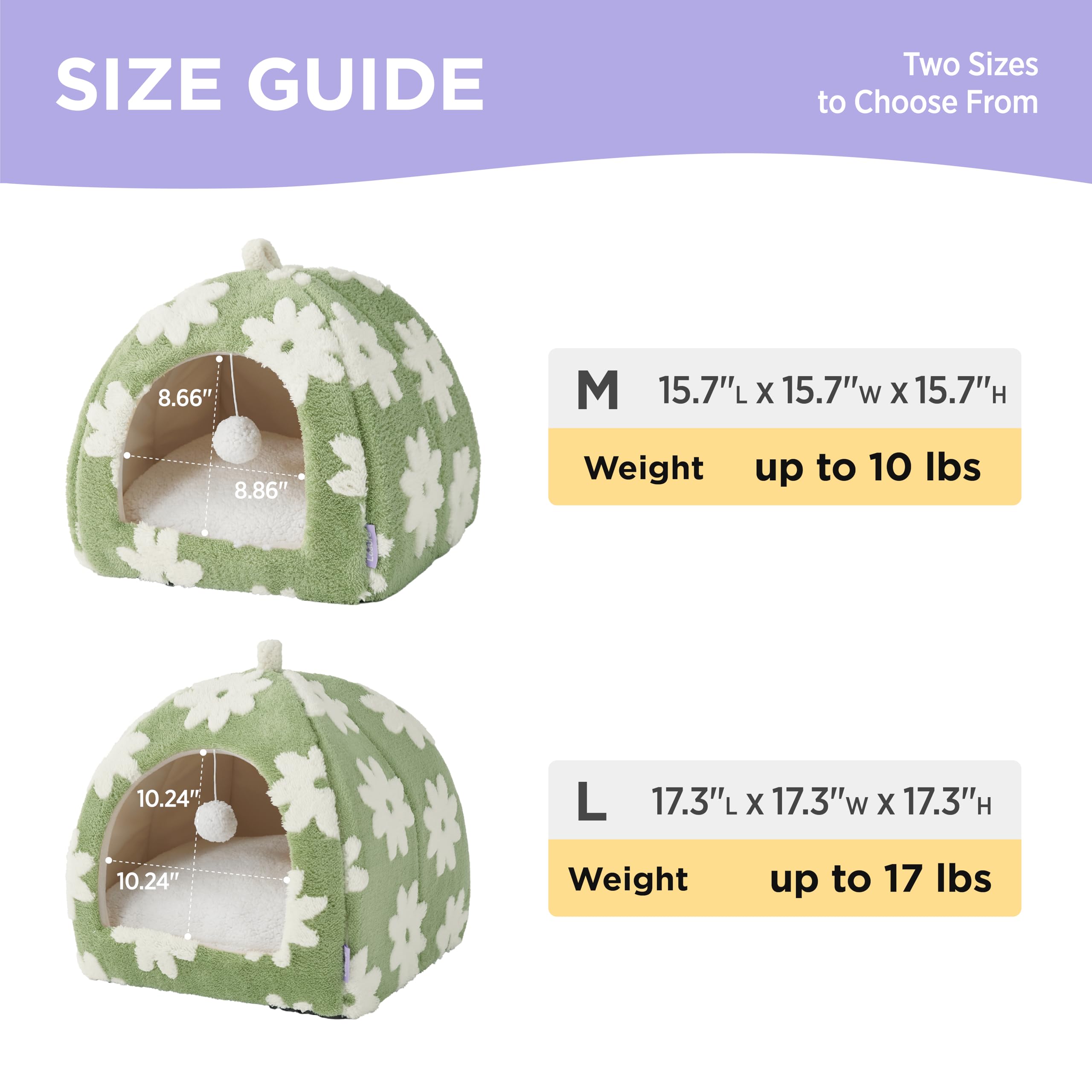 LE SURE cat bed anti-slip bottom stabilizes on smooth floors