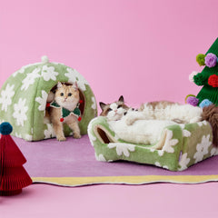 LE SURE cat bed interior with plush cushion for warm naps