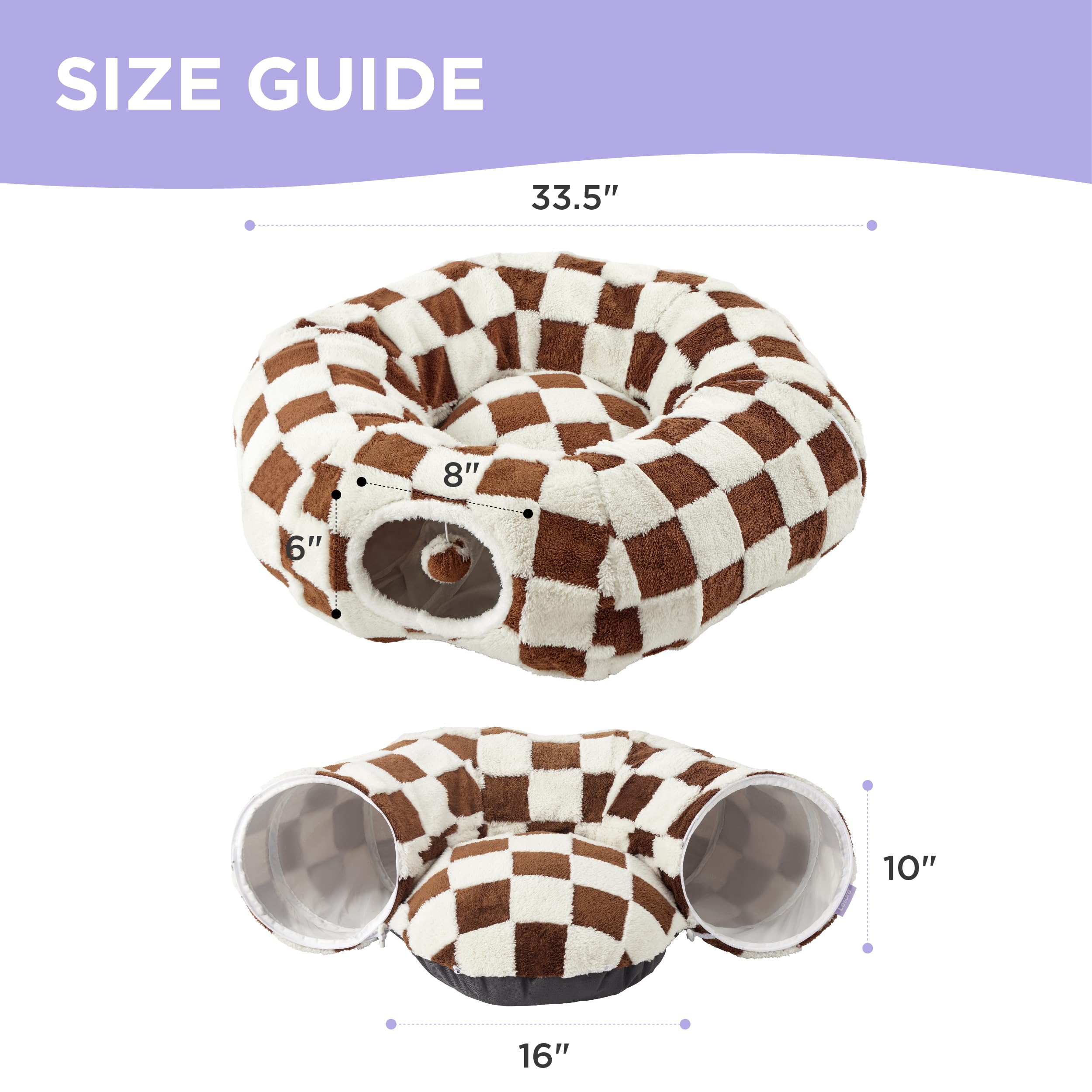LE SURE Lesure cat tunnel bed inner cushion provides plush comfort