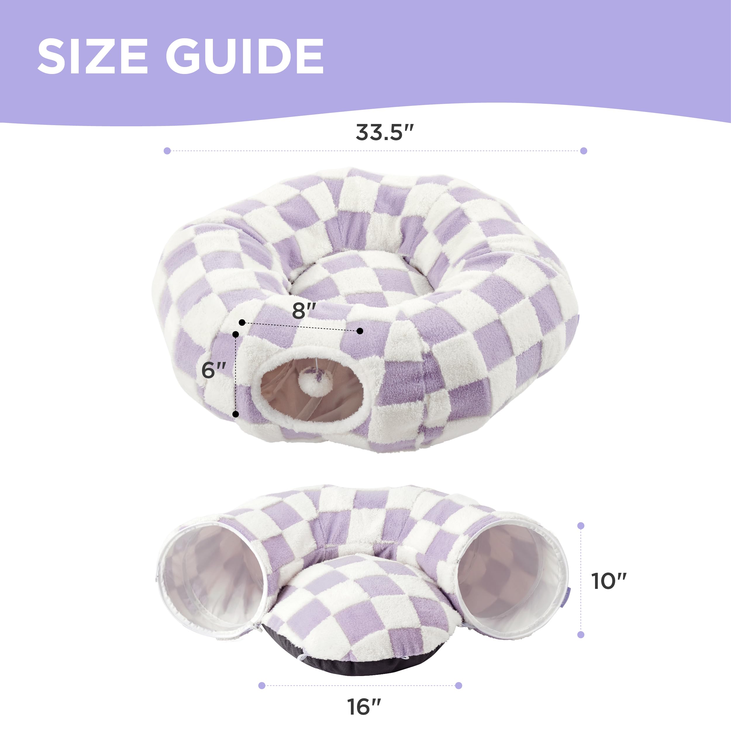 LE SURE Lesure Cat Tunnel Bed non-slip base keeps it in place.