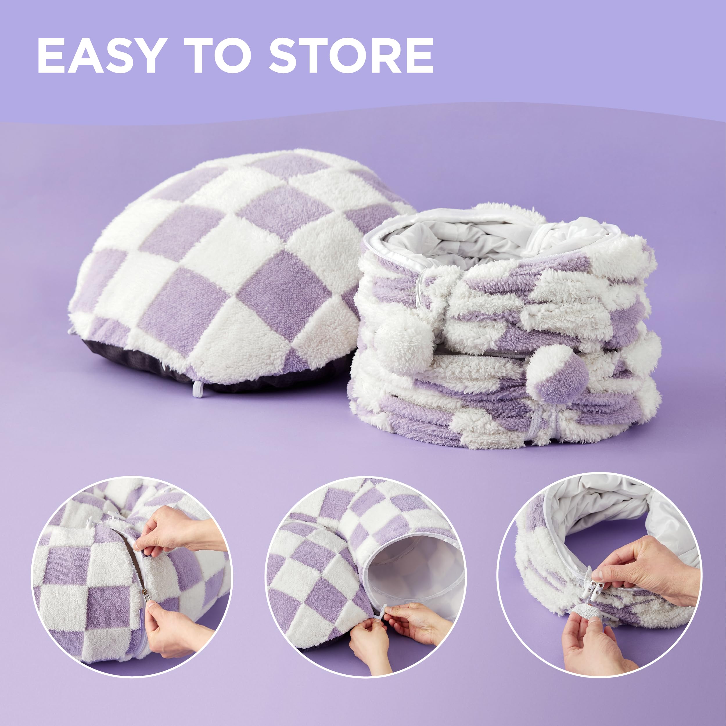 LE SURE Lesure Cat Tunnel Bed pattern options enhance home decor.