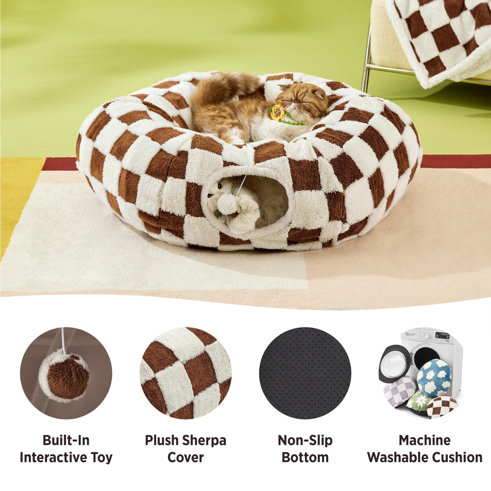 LE SURE Lesure cat tunnel bed semi-circle play invites exploration