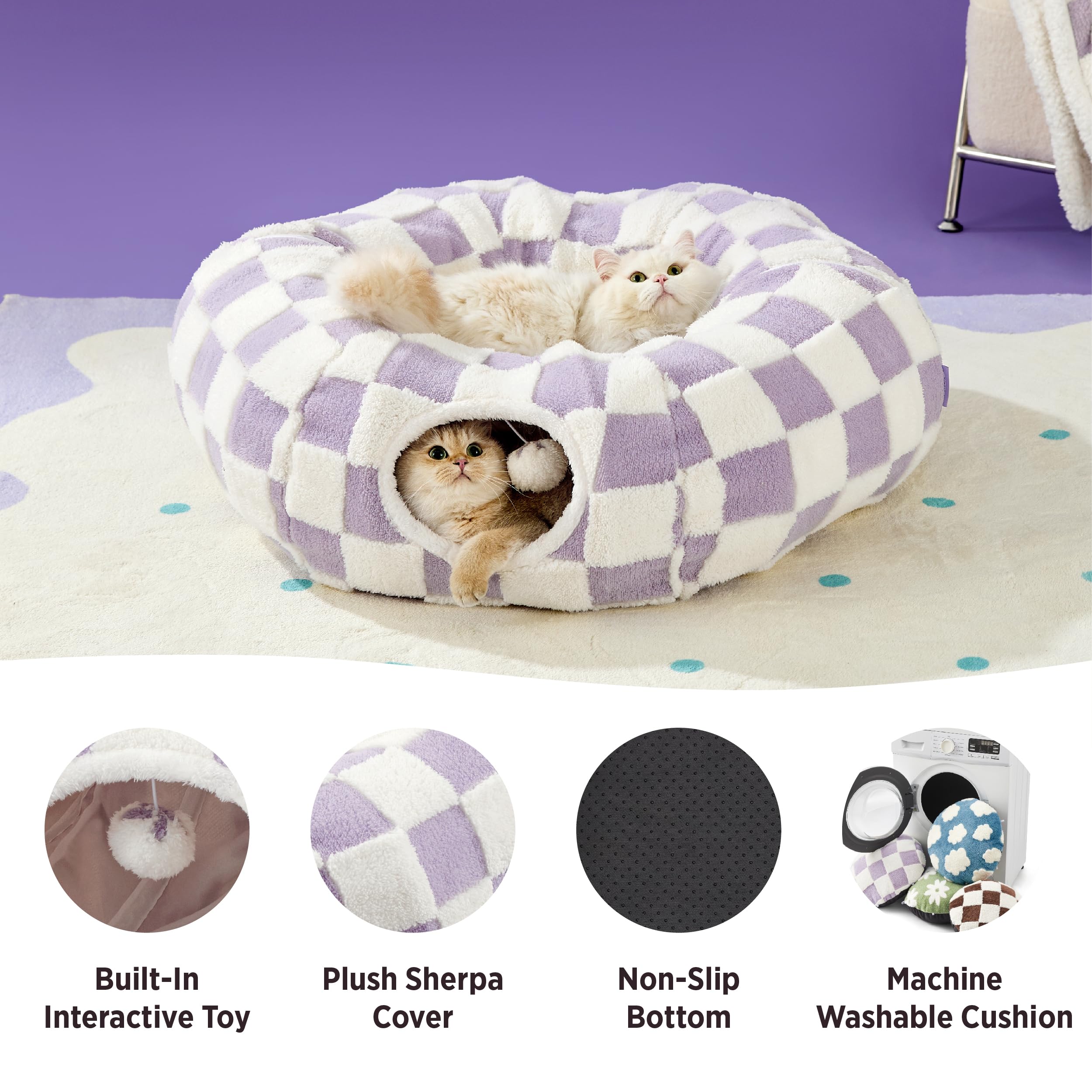 LE SURE Lesure Cat Tunnel Bed showcases modular shapes for versatile play.